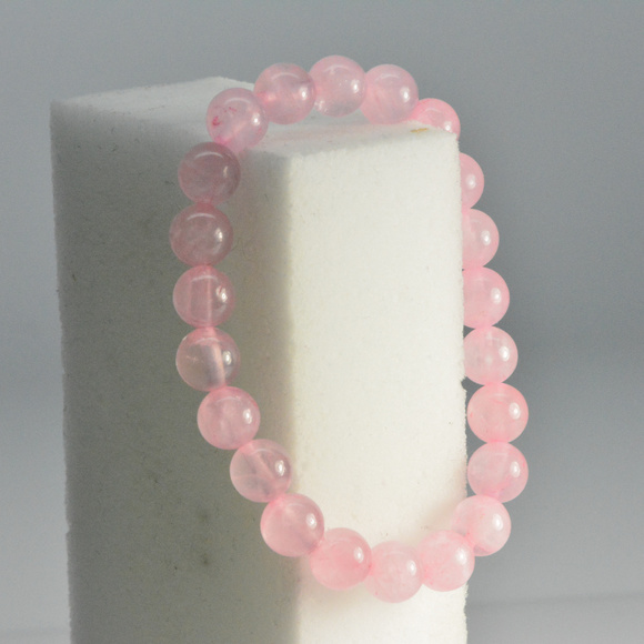 Pink Quartz bracelet - Stretch Bracelet Gemstones - Picture 2 of 5